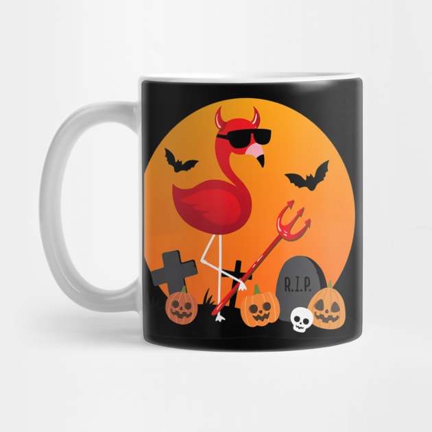 Cute Funny Devil Flamingo Lover Pumpkin Halloween Party by ChristianCrecenzio